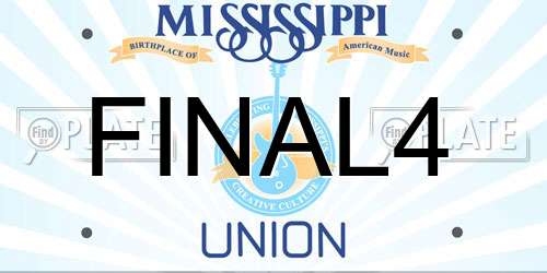 FINAL4 Mississippi License Plate