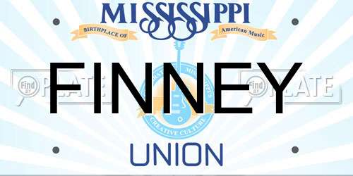 FINNEY Mississippi License Plate
