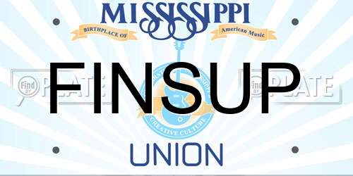 FINSUP Mississippi License Plate