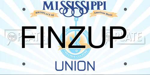 FINZUP Mississippi License Plate