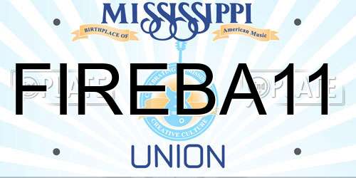 FIREBA11 Mississippi License Plate