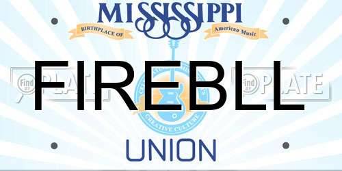 FIREBLL Mississippi License Plate