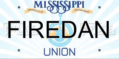 FIREDAN Mississippi License Plate
