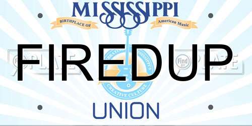 FIREDUP Mississippi License Plate