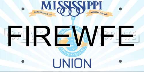 FIREWFE Mississippi License Plate