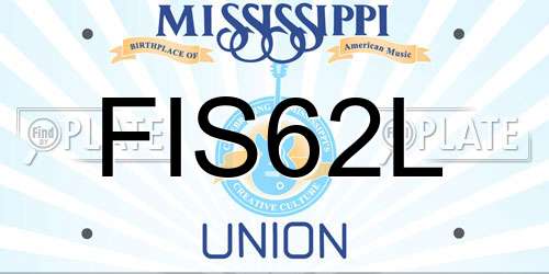 FIS62L Mississippi License Plate