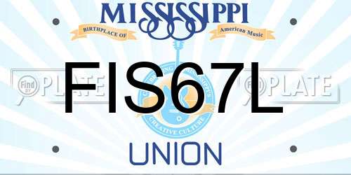FIS67L Mississippi License Plate