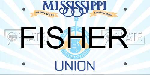 FISHER Mississippi License Plate