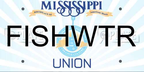 FISHWTR Mississippi License Plate