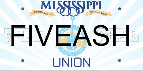 FIVEASH Mississippi License Plate