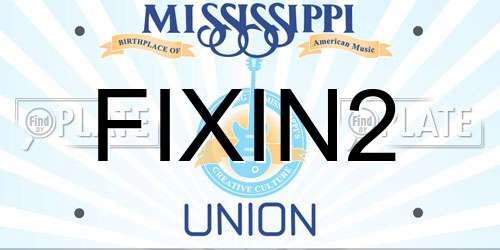 FIXIN2 Mississippi License Plate