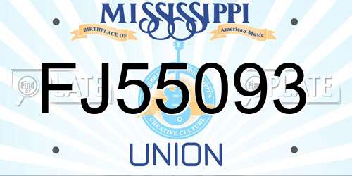 FJ55093 Mississippi License Plate