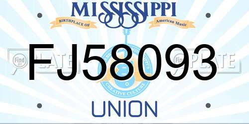 FJ58093 Mississippi License Plate