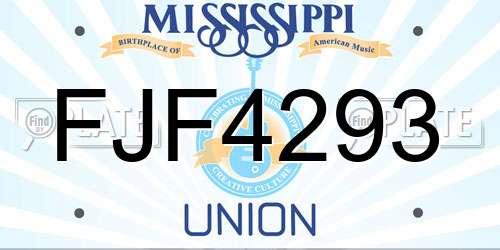 FJF4293 Mississippi License Plate