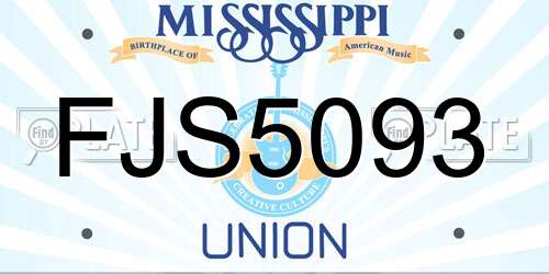 FJS5093 Mississippi License Plate