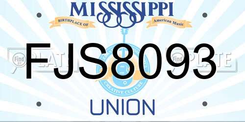 FJS8093 Mississippi License Plate