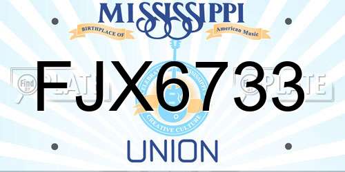 FJX6733 Mississippi License Plate