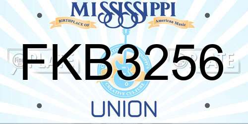 FKB3256 Mississippi License Plate