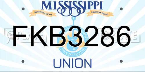 FKB3286 Mississippi License Plate