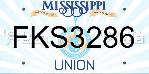 FKS3286 Mississippi License Plate