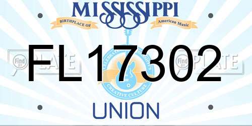 FL17302 Mississippi License Plate