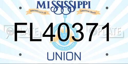 FL40371 Mississippi License Plate