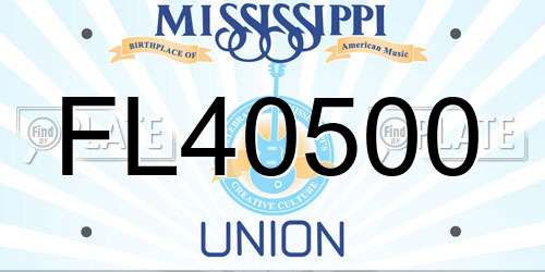 FL40500 Mississippi License Plate