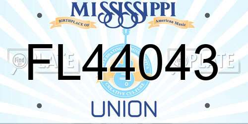 FL44043 Mississippi License Plate