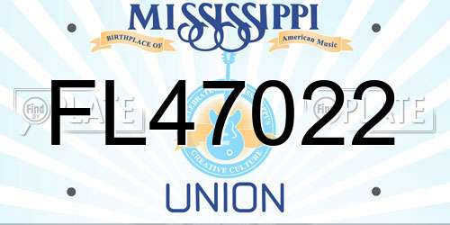 FL47022 Mississippi License Plate