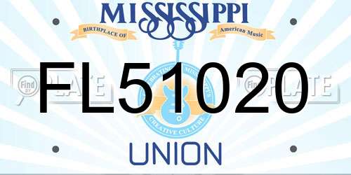 FL51020 Mississippi License Plate