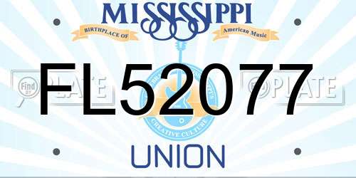 FL52077 Mississippi License Plate