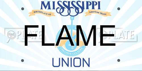 FLAME Mississippi License Plate