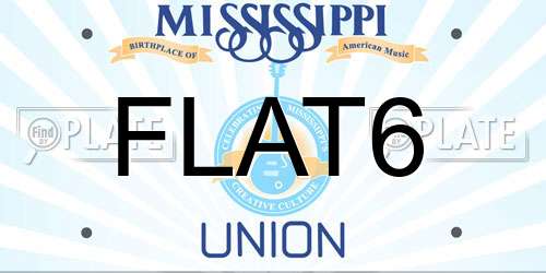 FLAT6 Mississippi License Plate