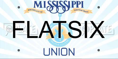 FLATSIX Mississippi License Plate