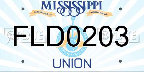 FLD0203 Mississippi License Plate