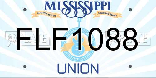 FLF1088 Mississippi License Plate