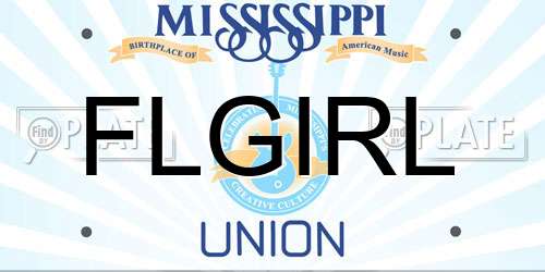 FLGIRL Mississippi License Plate