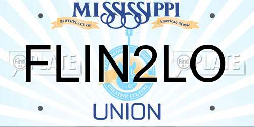 FLIN2LO Mississippi License Plate