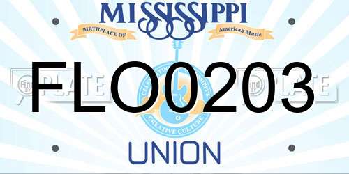 FLO0203 Mississippi License Plate
