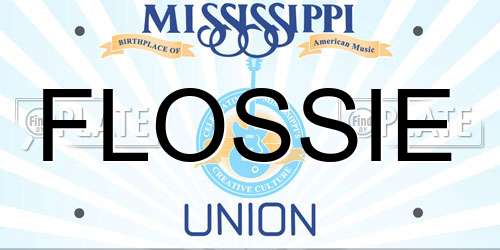 FLOSSIE Mississippi License Plate