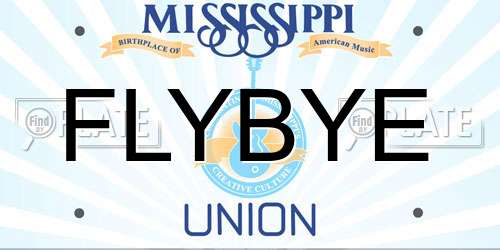 FLYBYE Mississippi License Plate