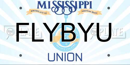 FLYBYU Mississippi License Plate