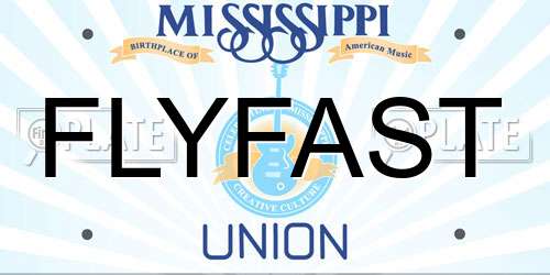 FLYFAST Mississippi License Plate