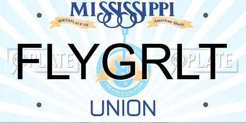 FLYGRLT Mississippi License Plate