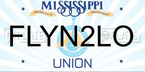 FLYN2LO Mississippi License Plate