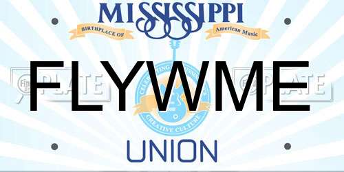 FLYWME Mississippi License Plate