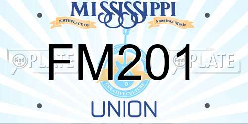FM201 Mississippi License Plate
