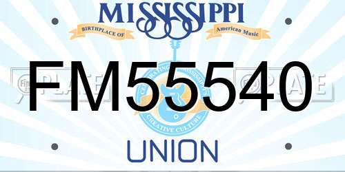 FM55540 Mississippi License Plate