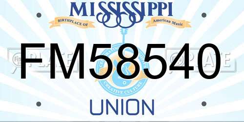 FM58540 Mississippi License Plate