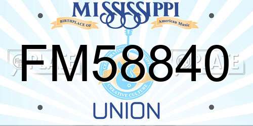 FM58840 Mississippi License Plate
